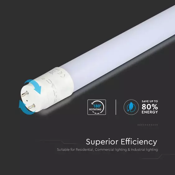 V-TAC LED fénycső 60cm T8 9W meleg fehér - SKU 21650