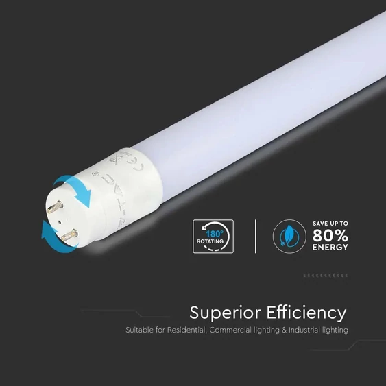 V-TAC LED fénycső 60cm T8 9W természetes fehér - SKU 21651