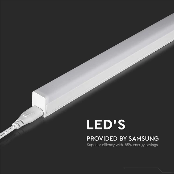 V-TAC LED lámpa 120cm T5 16W beépített kapcsolóval meleg fehér - SKU 21695