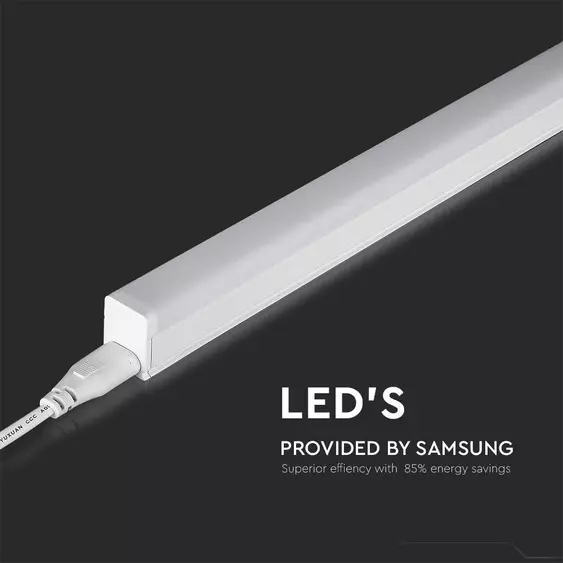 V-TAC LED lámpa 120cm T5 16W beépített kapcsolóval természetes fehér - SKU 21696