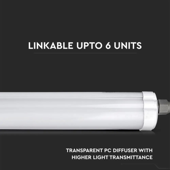 V-TAC LED lámpa 150cm 48W IP65, 120 Lm/W, természetes fehér - SKU 216287