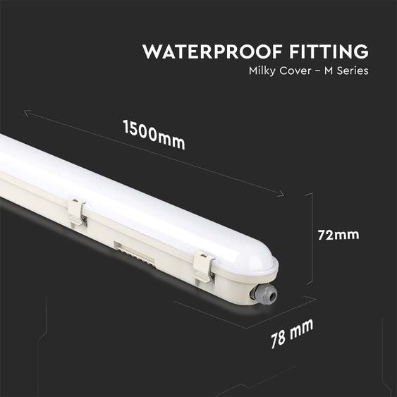 V-TAC LED lámpa 150cm 70W IP65 hideg fehér, 120 Lm/W (M-széria) - SKU 20476