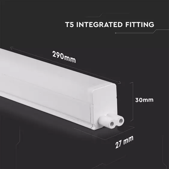V-TAC LED lámpa 30cm T5 4W beépített kapcsolóval természetes fehér - SKU 21690