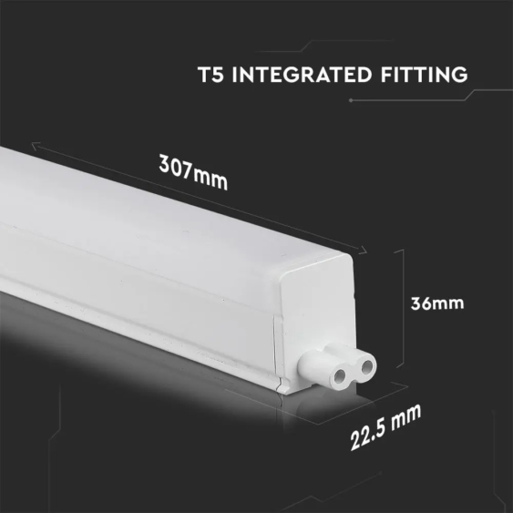 V-TAC LED lámpa 32cm T5 4W beépített kapcsolóval hideg fehér - SKU 691
