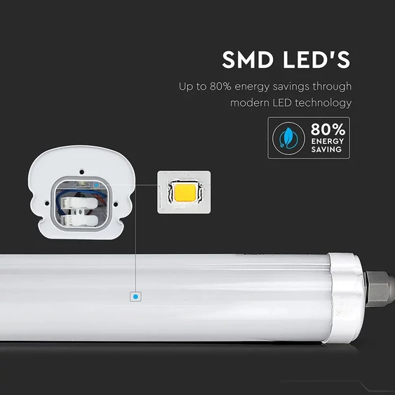V-TAC LED lámpa 60cm 18W IP65 hideg fehér - SKU 6282