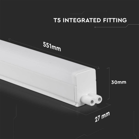 V-TAC LED lámpa 60cm T5 7W beépített kapcsolóval meleg fehér - SKU 21692