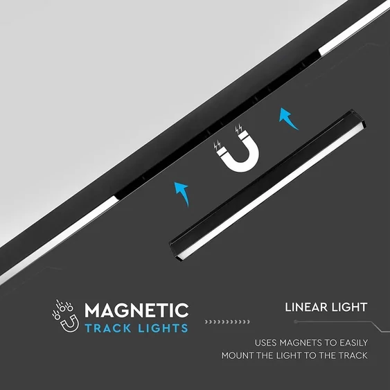 V-TAC LED lineáris lámpa mágneses sínhez 20W CRI>90 természetes fehér - SKU 7955