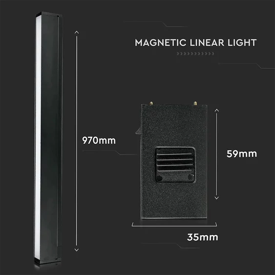 V-TAC LED lineáris lámpa mágneses sínhez 30W CRI>90 meleg fehér - SKU 7956