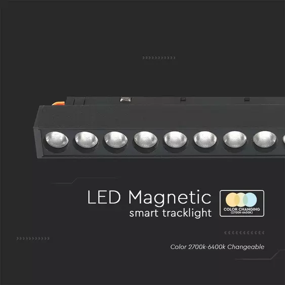 V-TAC LED lineáris spotlámpa 48V mágneses Smart sínhez 14W, állítható színhőmérséklettel - SKU 6884