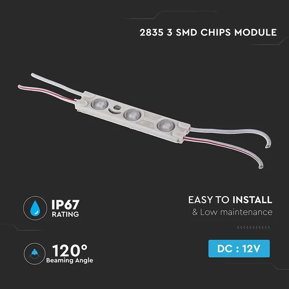 V-TAC LED modul 3db 5050 SMD chip kék - SKU 5122