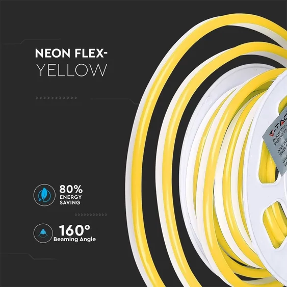 V-TAC LED neon szalag IP65 SMD 2835 chip sárga - SKU 2518