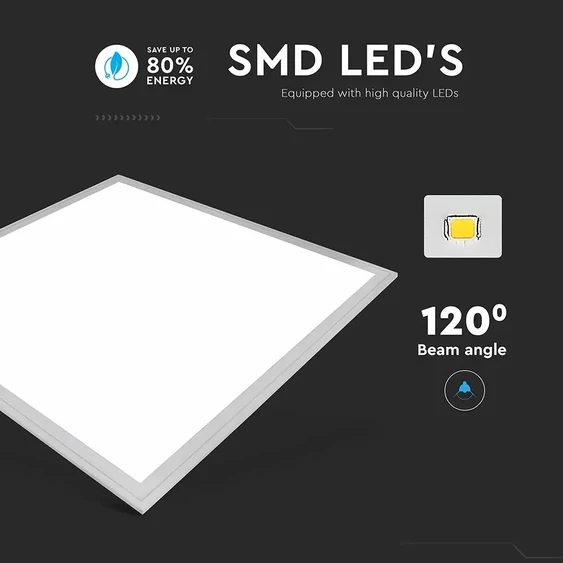 V-TAC LED panel hideg fehér 40W 60 x 60cm, 120LM/W - SKU 2160256