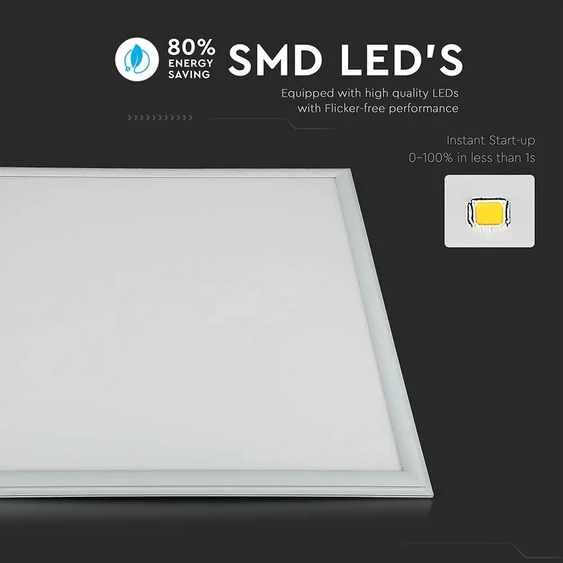 V-TAC LED panel meleg fehér UGR<19 45W 60 x 60cm - SKU 62206