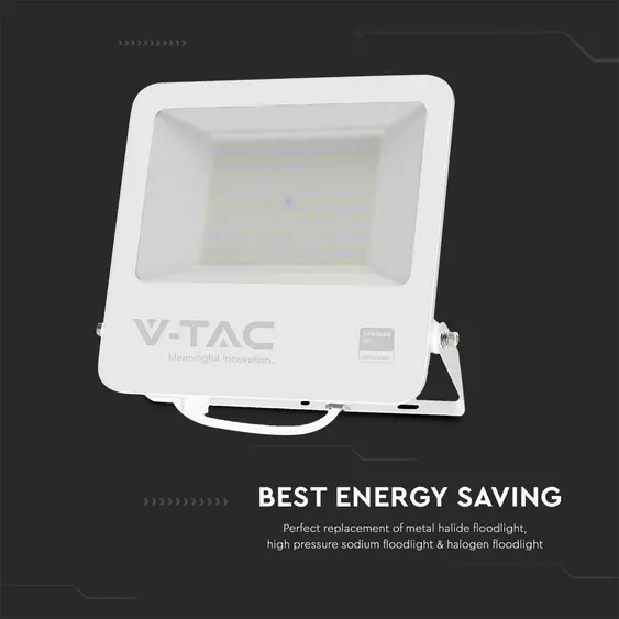 V-TAC LED reflektor 100W, hideg fehér, fehér házzal - SKU 23443