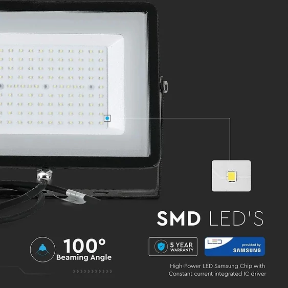 V-TAC LED reflektor 100W hideg fehér Samsung chip - SKU 414