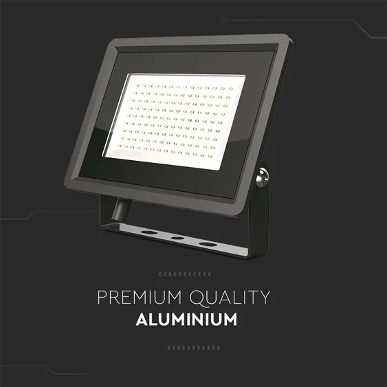 V-TAC LED reflektor 100W meleg fehér, fekete házzal - SKU 6721