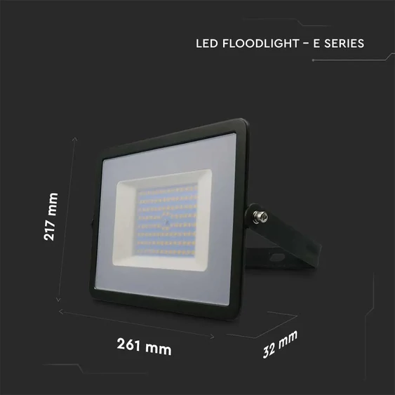 V-TAC LED reflektor 100W meleg fehér ?? Lm/W, fekete házzal - SKU 215964
