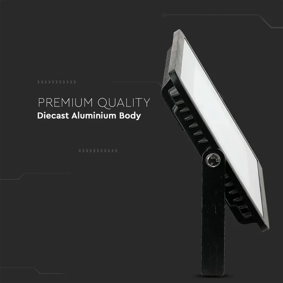 V-TAC LED reflektor 100W természetes fehér Samsung chip, fekete házzal - SKU 21413