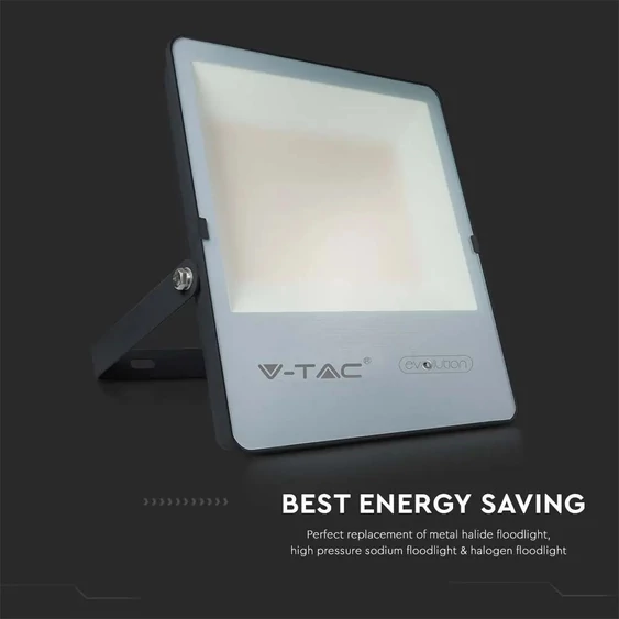 V-TAC LED reflektor 200W hideg fehér, fekete házzal, 157 Lm/W - SKU 20458