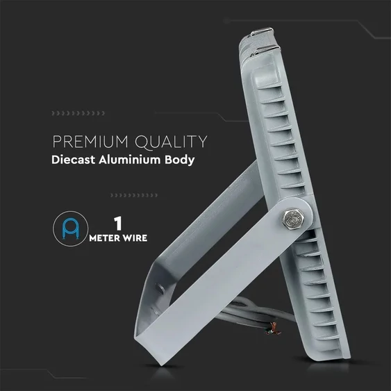 V-TAC LED reflektor 200W természetes fehér 115 Lm/W, szürke házzal - SKU 21789