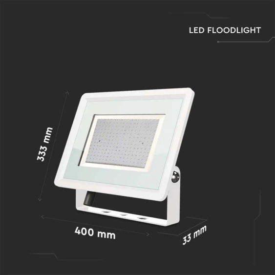 V-TAC LED reflektor 200W természetes fehér, fehér házzal - SKU 6735