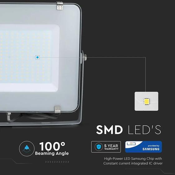 V-TAC LED reflektor 200W természetes fehér Samsung chip - SKU 484