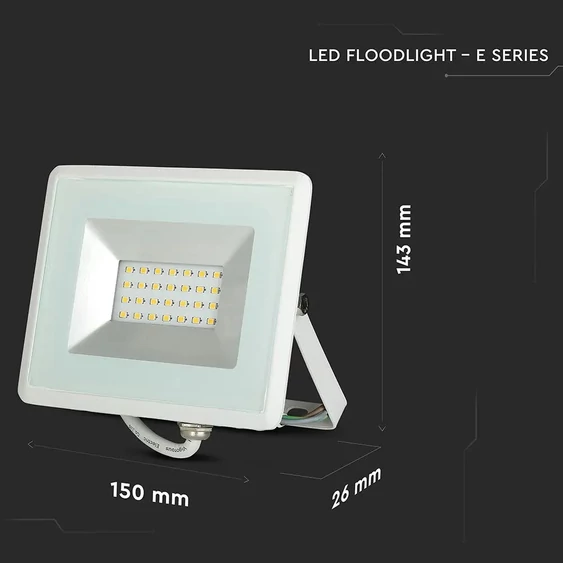 V-TAC LED reflektor 20W hideg fehér 85 Lm/W - SKU 5951