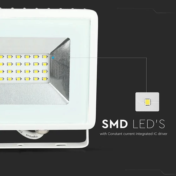 V-TAC LED reflektor 20W hideg fehér 85 Lm/W - SKU 5951