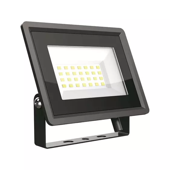 V-TAC LED reflektor 20W hideg fehér, fekete házzal - SKU 6739