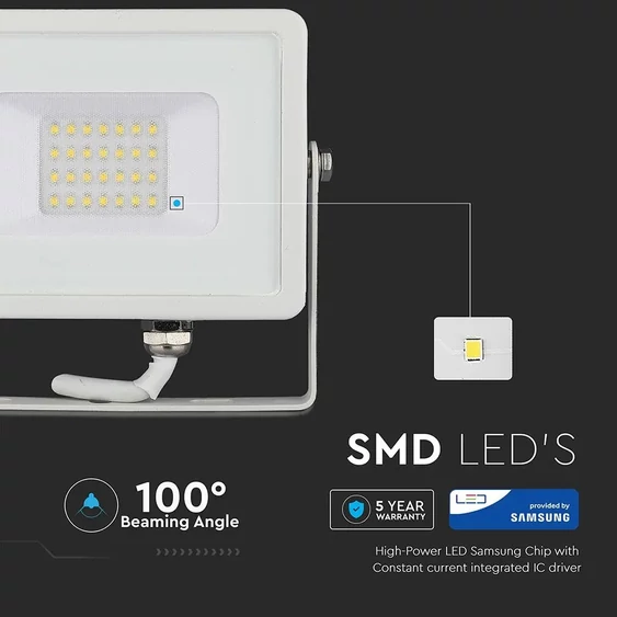 V-TAC LED reflektor 20W természetes fehér Samsung chip - SKU 443