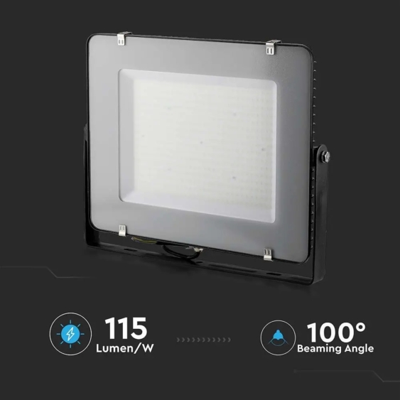 V-TAC LED reflektor 300W hideg fehér 115 Lm/W, fekete házzal - SKU 21792
