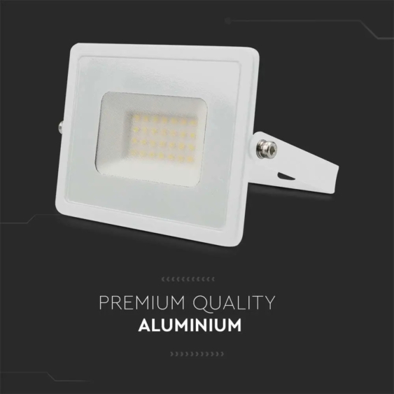 V-TAC LED reflektor 30W hideg fehér, fehér házzal - SKU 215957