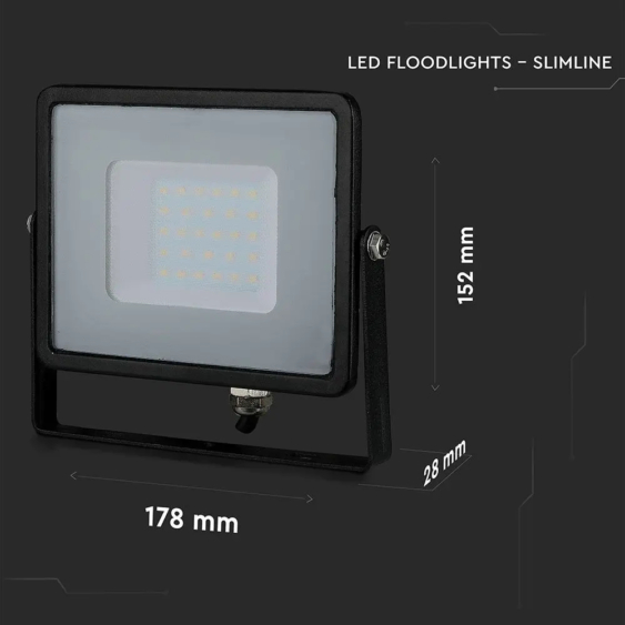 V-TAC LED reflektor 30W hideg fehér Samsung chip - SKU 402
