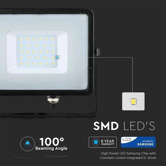 V-TAC LED reflektor 30W hideg fehér Samsung chip - SKU 402