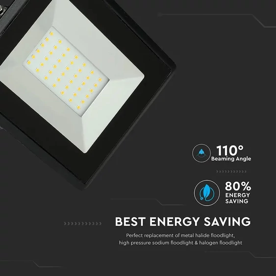 V-TAC LED reflektor 30W meleg fehér 85 Lm/W - SKU 5952