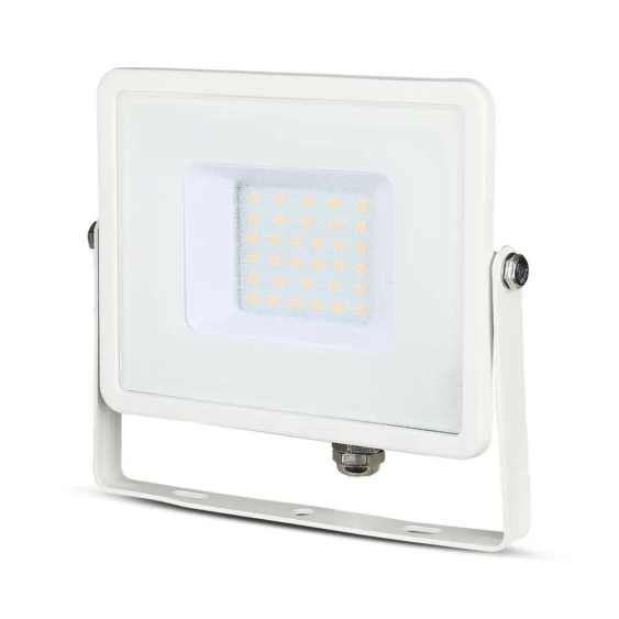 V-TAC LED reflektor 30W meleg fehér Samsung chip, fehér házzal - SKU 21403