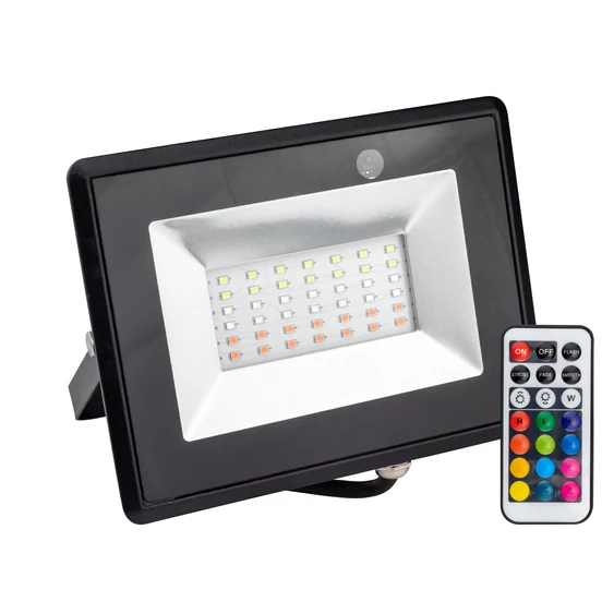 V-TAC LED reflektor 30W RGB, színes fényvető távirányítóval - SKU 5995