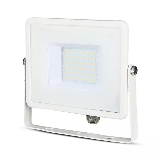 V-TAC LED reflektor 30W természetes fehér Samsung chip, fehér házzal - SKU 21404