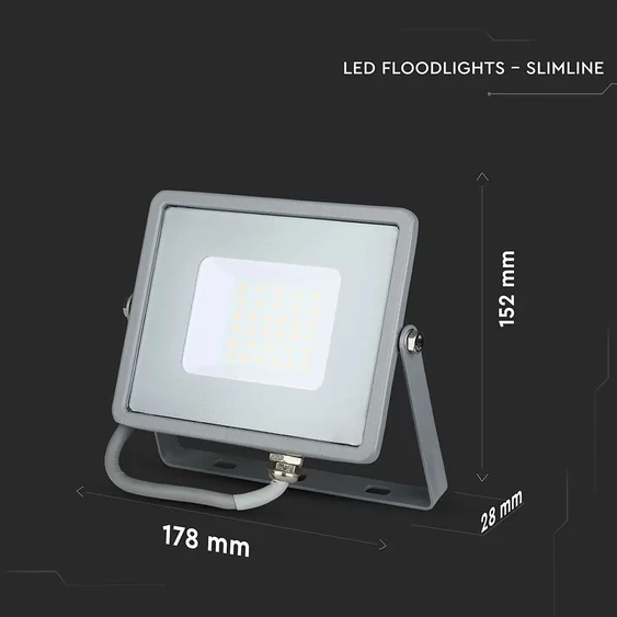 V-TAC LED reflektor 30W természetes fehér Samsung chip - SKU 455