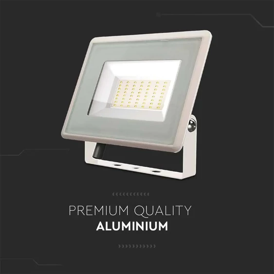 V-TAC LED reflektor 50W hideg fehér, fehér házzal - SKU 6754