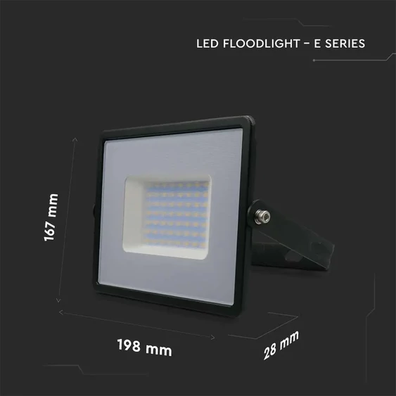 V-TAC LED reflektor 50W meleg fehér ?? Lm/W, fekete házzal - SKU 215958