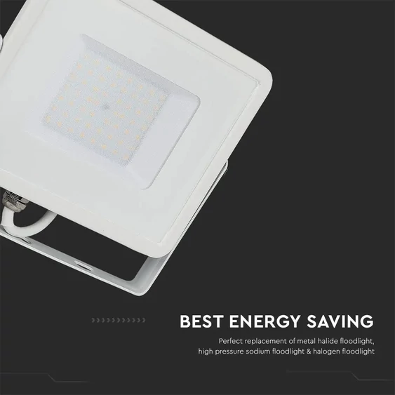 V-TAC LED reflektor 50W meleg fehér Samsung chip, fehér házzal - SKU 21409