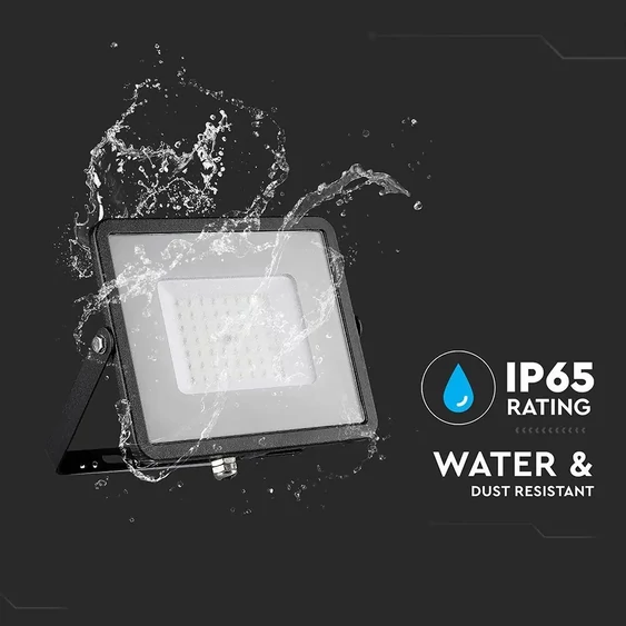 V-TAC LED reflektor 50W meleg fehér Samsung chip, fekete házzal - SKU 21406