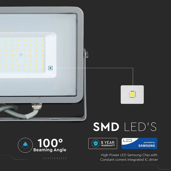 V-TAC LED reflektor 50W meleg fehér Samsung chip - SKU 463
