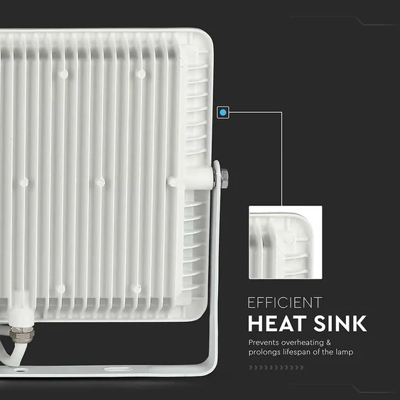 V-TAC LED reflektor 50W természetes fehér 115 Lm/W, fehér házzal - SKU 21762
