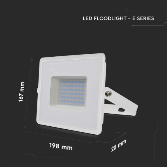 V-TAC LED reflektor 50W természetes fehér, fehér házzal - SKU 215962