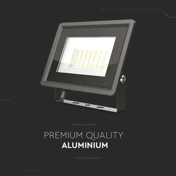 V-TAC LED reflektor 50W természetes fehér, fekete házzal - SKU 6750