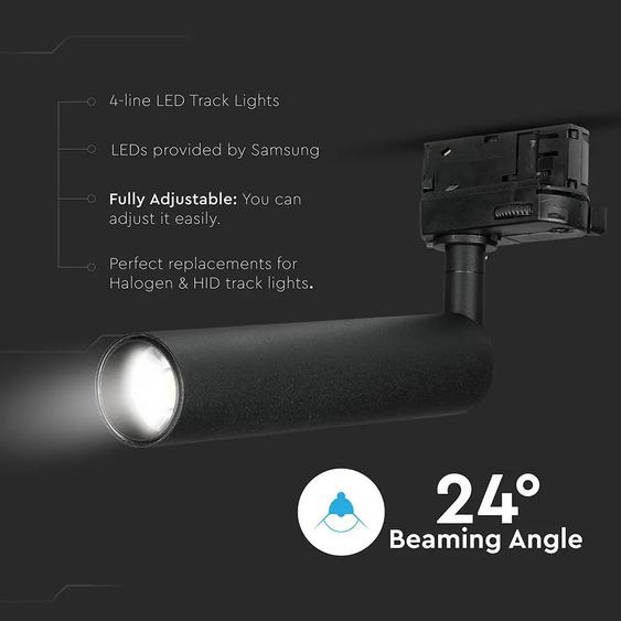 V-TAC LED sínes spotlámpa állítható 15W CRI&gt;90 természetes fehér - SKU 360
