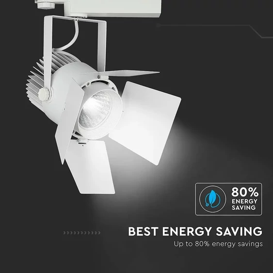 V-TAC LED sínes spotlámpa állítható 33W CRI>90 természetes fehér - SKU 369