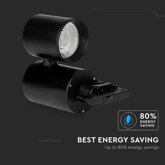 V-TAC LED sínes spotlámpa állítható CRI&gt;95 30W hideg fehér - SKU 1297